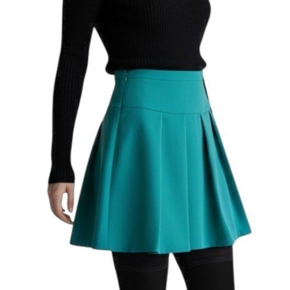 J.Crew Womens 6 NWT Tennis Core Preppy Collegiate Pleated Turquoise Mini Skirt